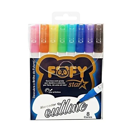 MARCADOR OUTLINE 8 CORES - FOFY