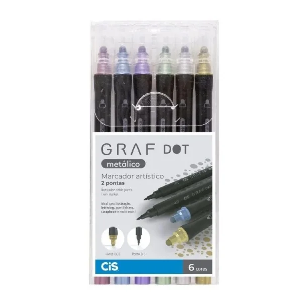 MARCADOR GRAF DOT ESTOJO COM 6 UNIDADES - CIS