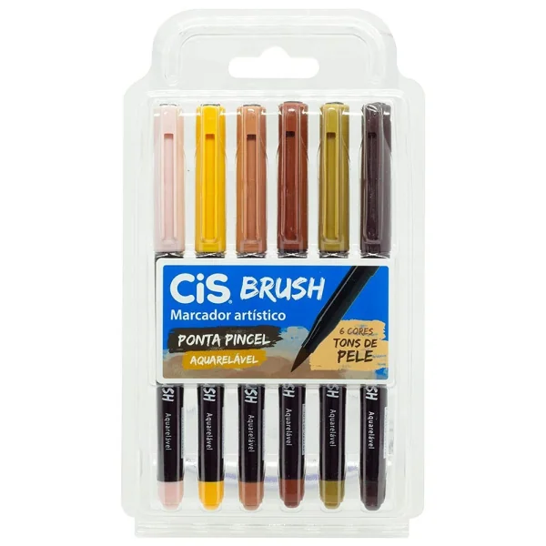 KIT MARCADOR CIS BRUSH TONS DE PELE - 6 un