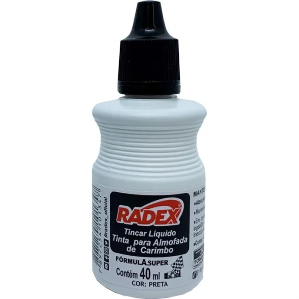 TINTA PARA CARIMBO 40ML PRETA - RADEX