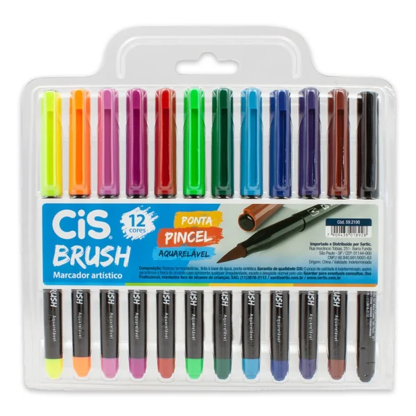 KIT MARCADOR CIS BRUSH - 12 un