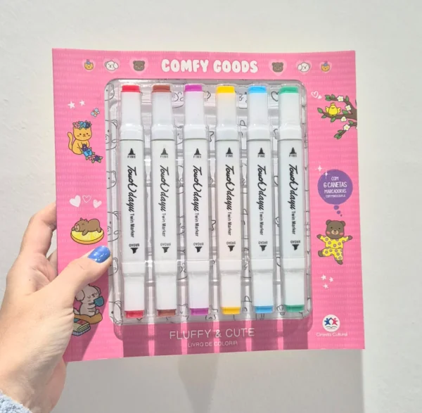 LIVRO DE COLORIR FLUFFY AND CUTE C/6 CANETINHAS - MAGIC KIDS