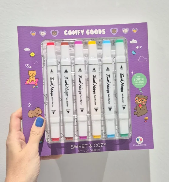 LIVRO DE COLORIR SWEET AND COZY C/6 CANETINHAS - MAGIC KIDS