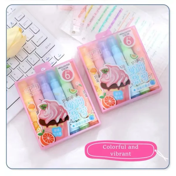 Marca Texto Docinho Redondo Perfumado 6 Cores