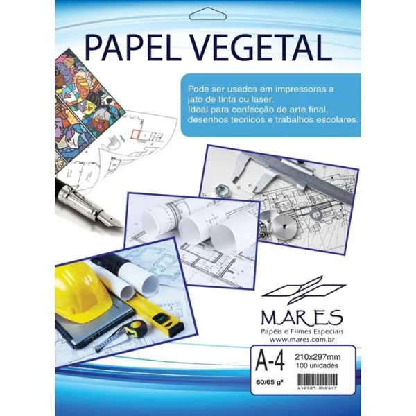 PAPEL VEGETAL A4 60/65G. 210X297MM