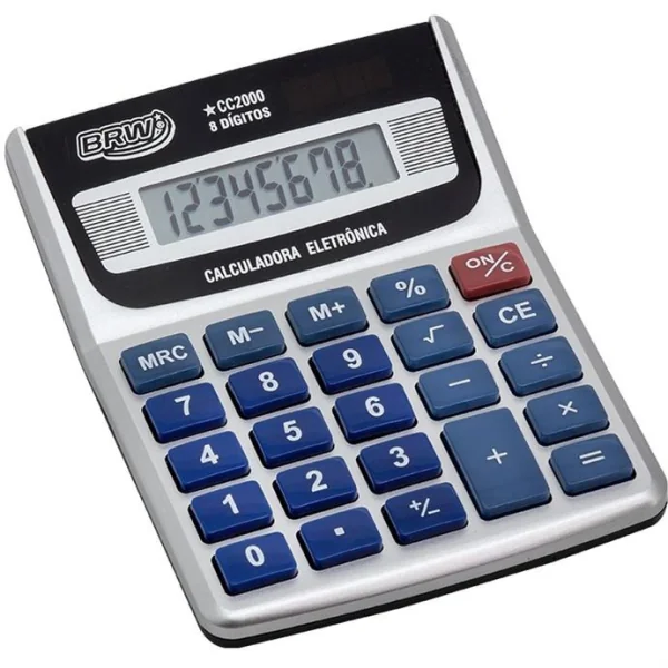 CALCULADORA DE MESA 8 DIG. 12,5X9,7X3,1CM PRATA - BRW