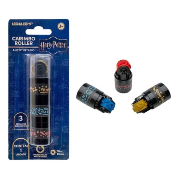 CARIMBO ROLLER AUTOTINTADO 3 ESTAMPAS HARRY POTTER
