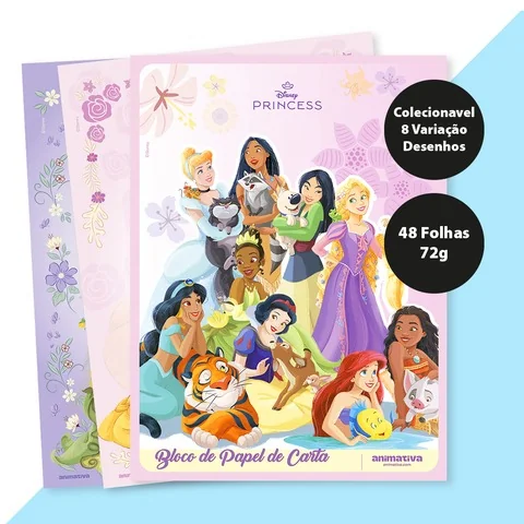 BLOCO DE PAPEL DE CARTA 48F - PRINCESAS