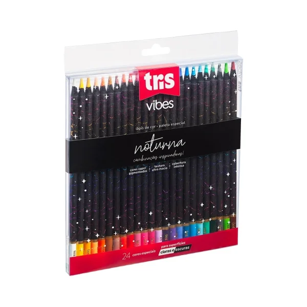 LÁPIS DE COR TRIS VIBES NOTURNA - 24 CORES