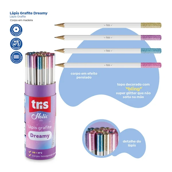 LÁPIS DE ESCREVER TRIS HOLIC DREAMY