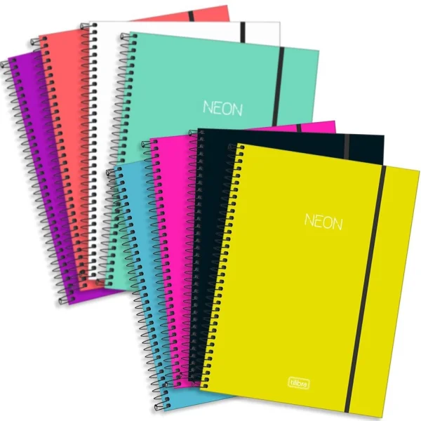 CADERNO UNIVERSITÁRIO NEON FIT 1M 80