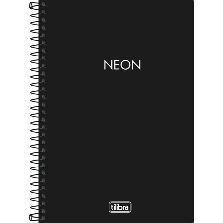 CADERNO UNIVERSITÁRIO NEON PRETO 1M 80F