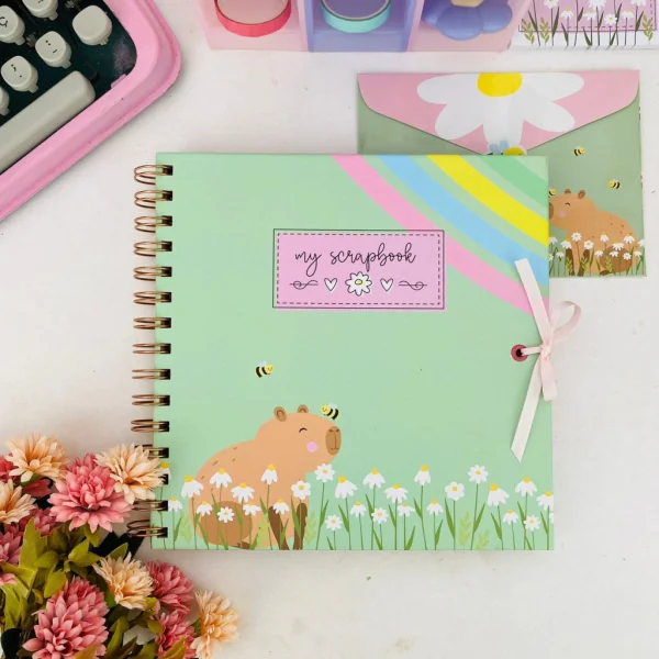 Scrapbook 30 Folhas Capivaras 19x19 cm