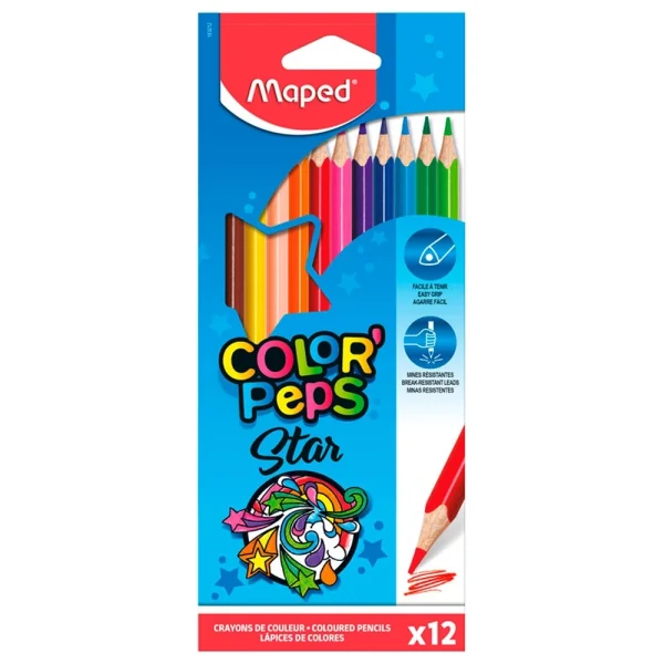 LÁPIS DE COR COLORPEPS STAR 12 CORES - MAPED