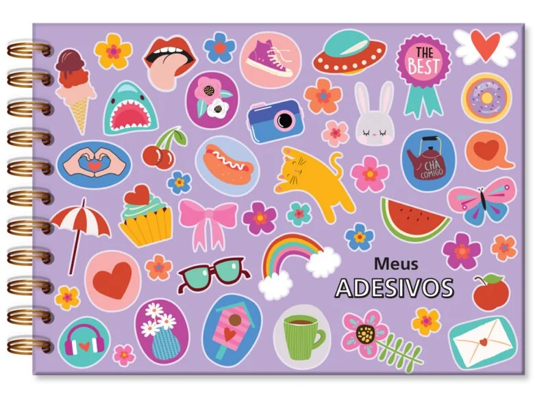 Caderno para adesivos Vida feliz