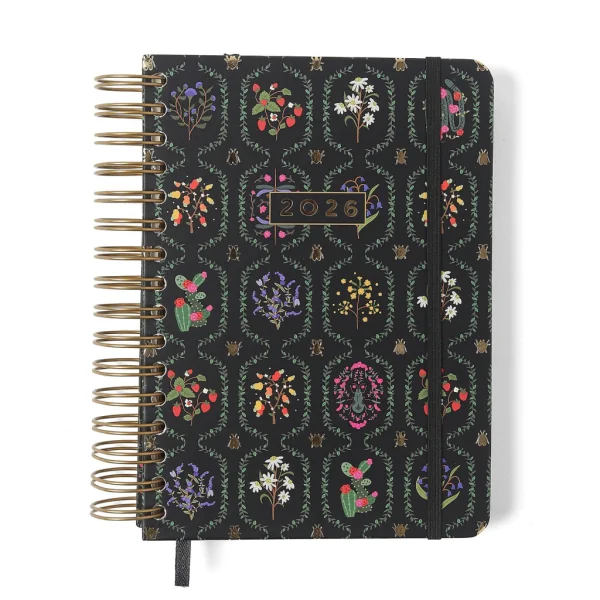AGENDA PLANNER WIRE-O 2026 JARDIM DIARIA A5 PRETO