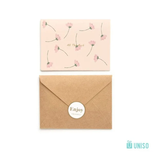 CARTAO FLOR COM ENVELOPE E ADESIVO