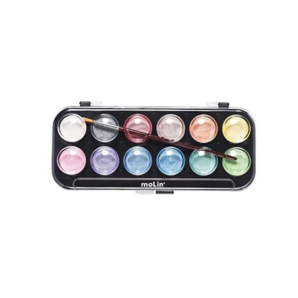 AQUARELA METALICA ARTIST ESTOJO C/12 CORES + PINCEL