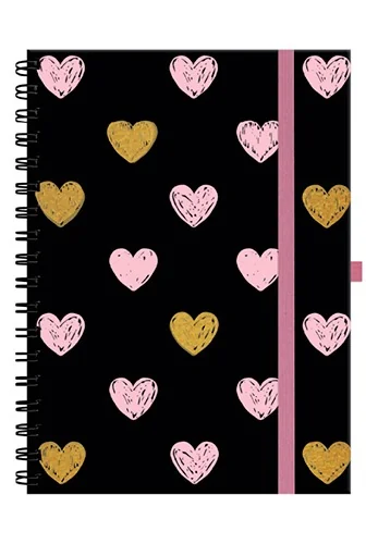 CADERNO COLLEGE BLACK HEART CAPA DURA 80FLS (170X235MM) MOLIN