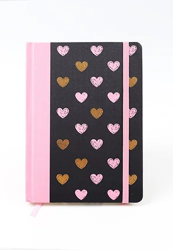 CADERNO LOVESKINE BLACK HEART CAPA DURA 96FLS (142X205MM)