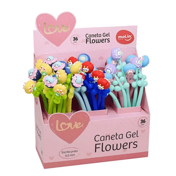 CANETA GEL LOVE LOVELY FLOWERS 0,5MM