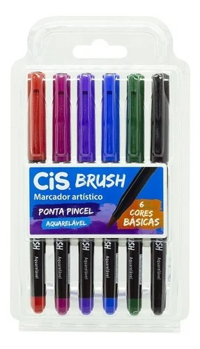 KIT MARCADOR CIS BRUSH TONS BÁSICOS - 6 un