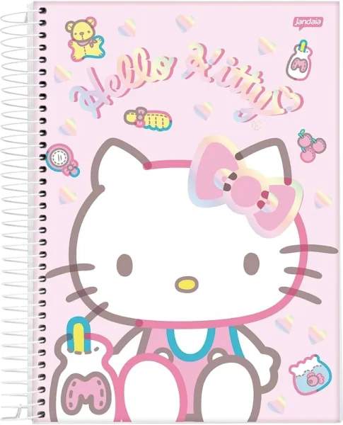 CADERNO ESPIRAL 1/1 80FLS HELLO KITTY