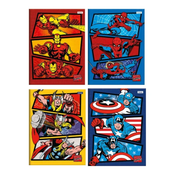 CADERNO BROCHURA 1/4 80F MARVEL COMICS