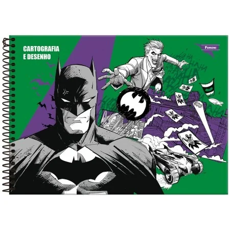 CADERNO CARTOGRAFIA DESENHO 80F BATMAN