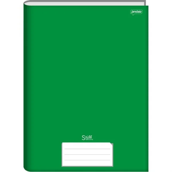 CADERNO BROCHURA 1/4 STIFF 48 FOLHAS VERDE