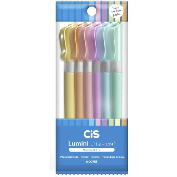 KIT MARCA TEXTO CIS LUMINI LITE - 6 CORES PASTEL