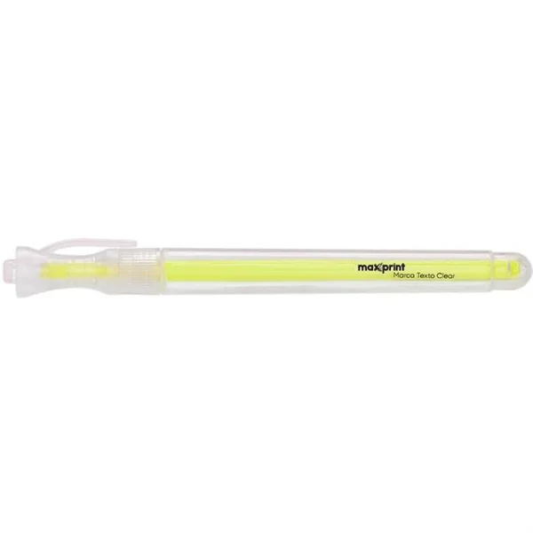 CANETA MARCA TEXTO CLEAR AMARELA - MAXPRINT