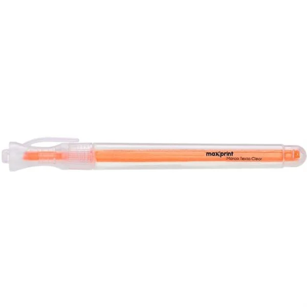 CANETA MARCA TEXTO CLEAR LARANJA - MAXPRINT