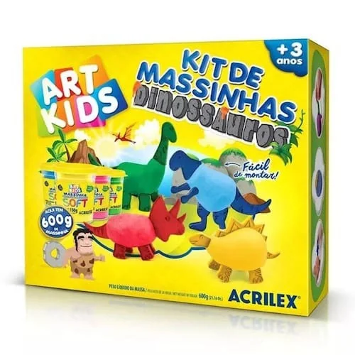 KIT MASSINHA DINOSSAUROS 600G