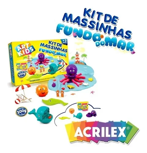 KIT DE MASSINHA FUNDO DO MAR 300G