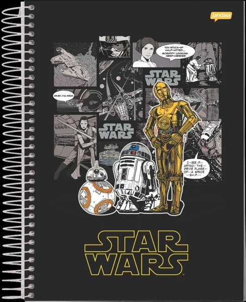 CADERNO ESPIRAL 1/1 80FLS STAR WARS