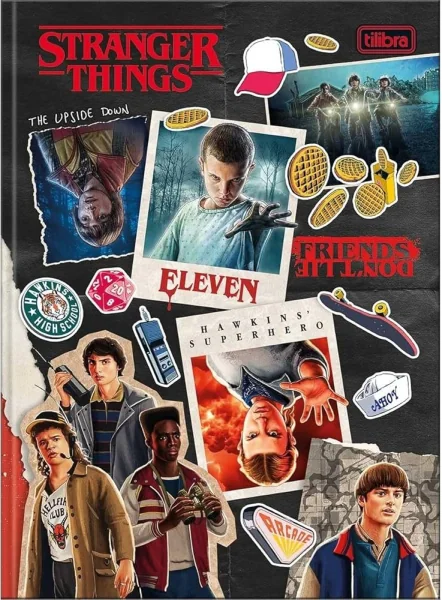 CADERNO LUXO COLEGIAL STRANGER THINGS 80F