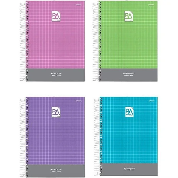 CADERNO QUADRICULADO 1X1CM 96F ESP.CD BASIC ART 