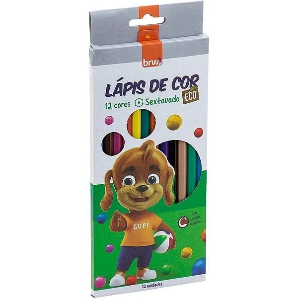 LAPIS DE COR SEXTAVADO ECO 12 CORES BRW