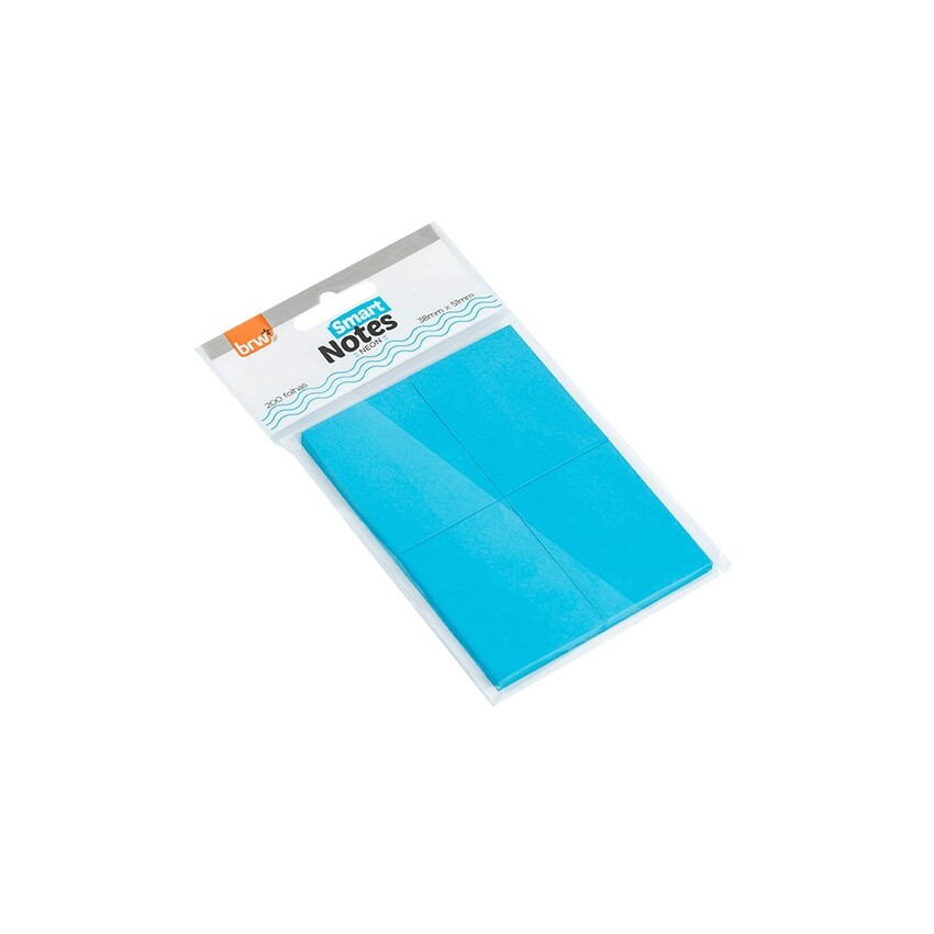 BLOCO SMART NOTES 38X51MM - AZUL NEON - 4BLOCOS