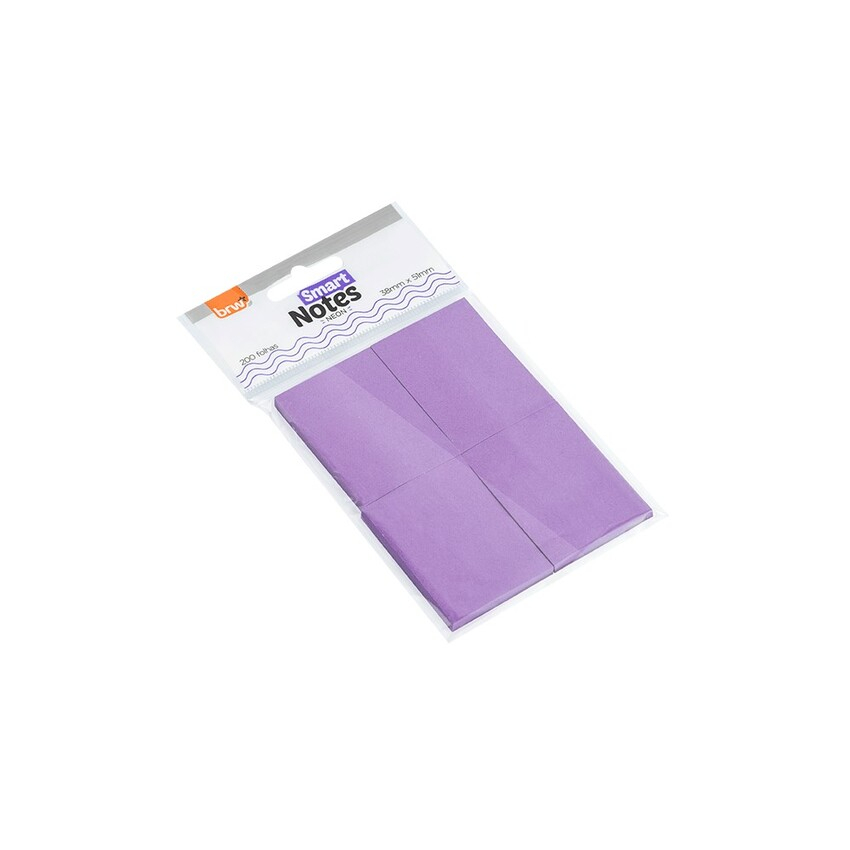BLOCO SMART NOTES 38X51MM - ROXO NEON - 4BLOCOS