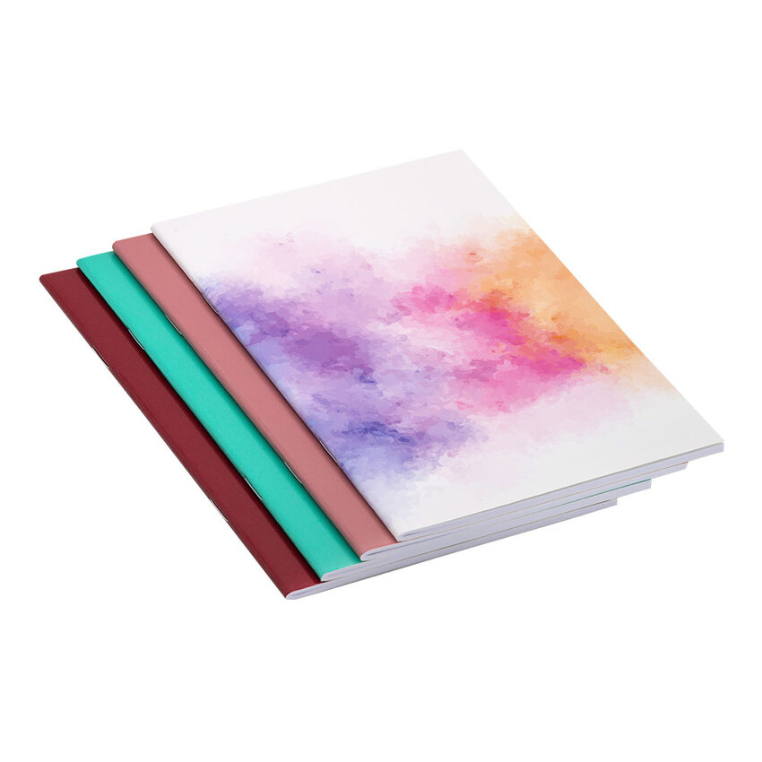 CADERNO GRAMPEADO PAUTADO 120X180MM - AQUARELA