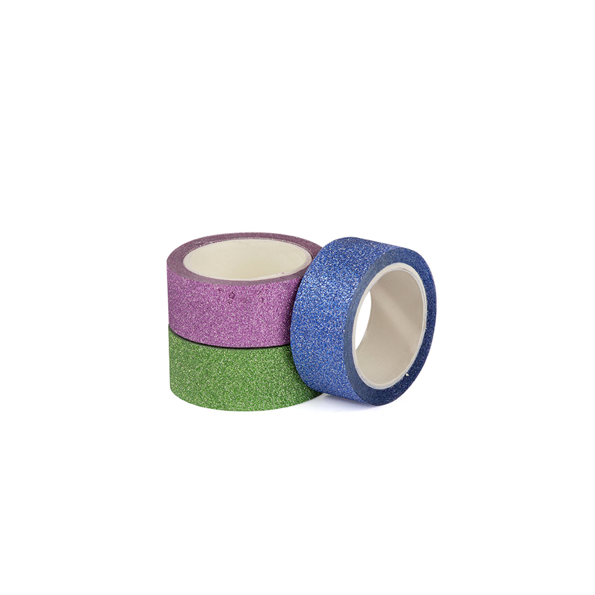 FITA ADESIVA WASHI TAPE - GLITTER 10CORES