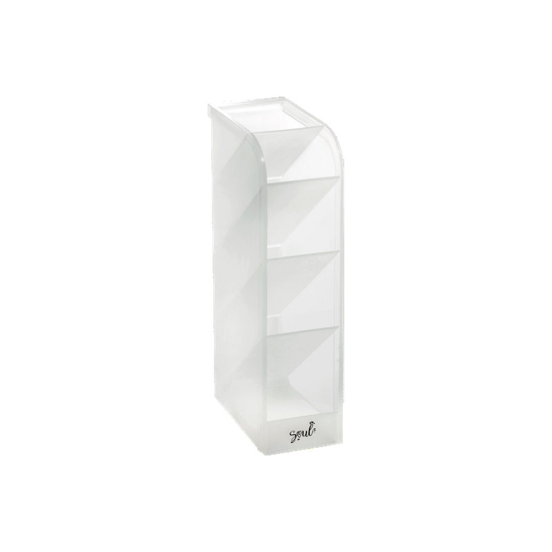 ORGANIZADOR PLÁSTICO VERTICAL 5 DIVISÓRIAS - BRANCO TRANSLÚCIDO