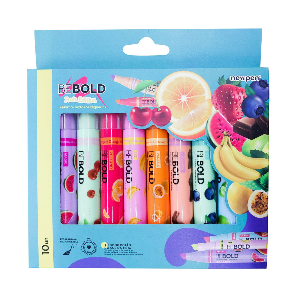 KIT C/ 10 BE BOLD FRUIT EDITION SORTIDO - MARCA-TEXTO