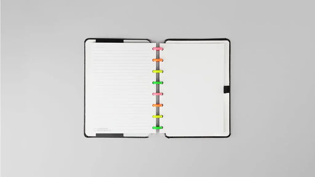 CADERNO INTELIGENTE LETS GLITTER NEON BLACK - A5