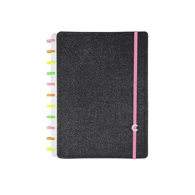 CADERNO INTELIGENTE LETS GLITTER NEON BLACK - MEDIO