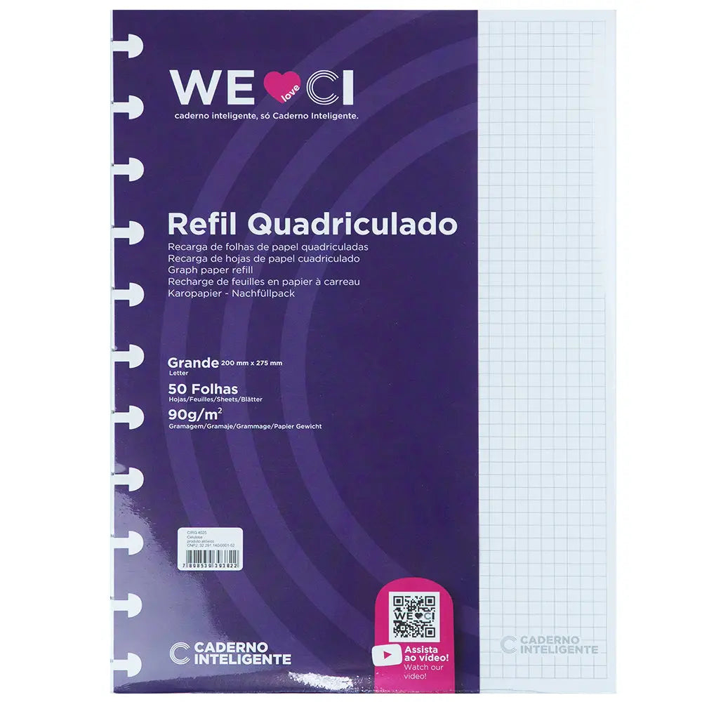 REFIL QUADRICULADO - A5 90G