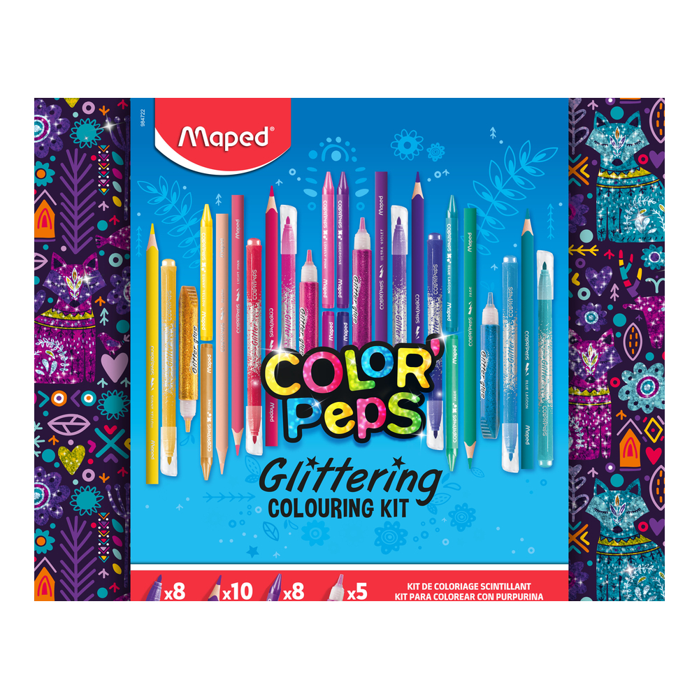 KIT DE COLORAÇÃO MAPED - GLITTER 31 PEÇAS
