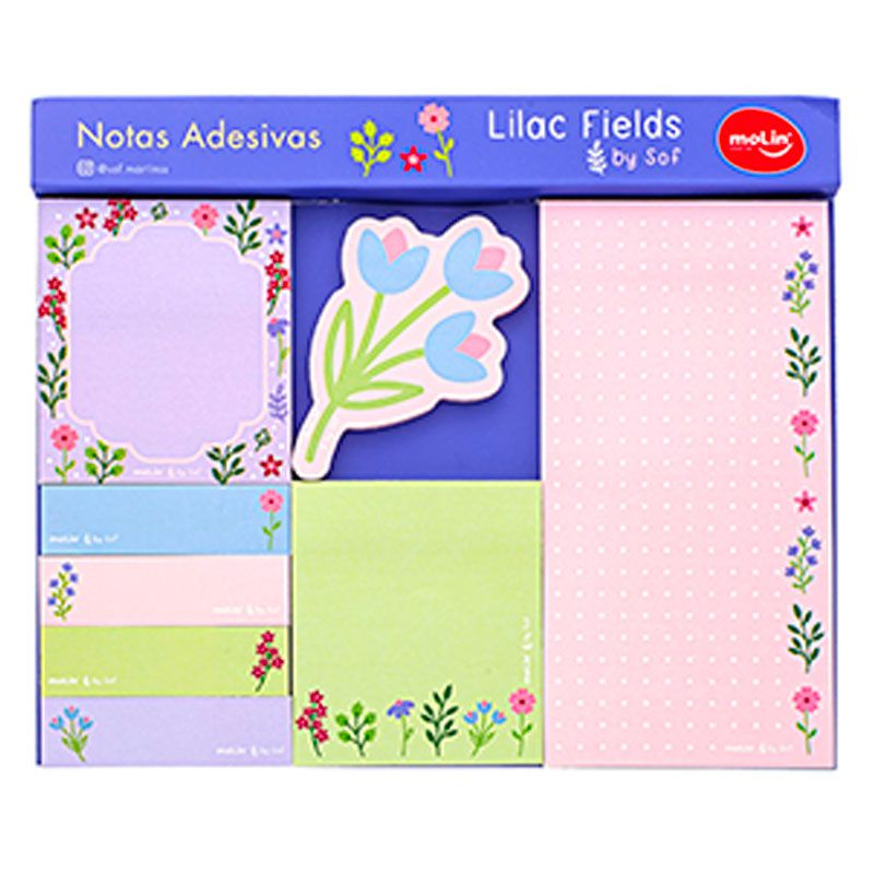 BLOCO DE NOTAS ADESIVAS E ANOTACOES Lilac Fields Flowers